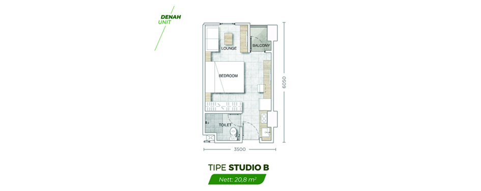 Denah Studio B @ Tower C